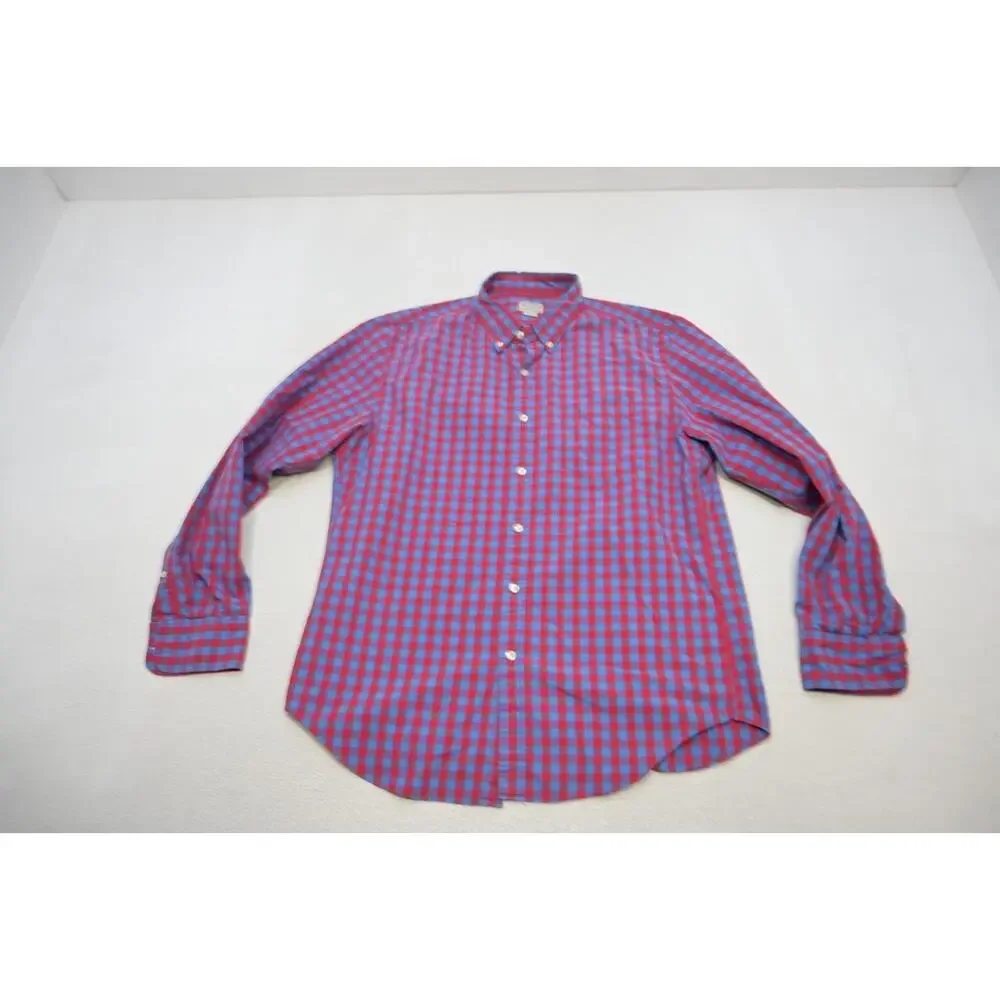 J Crew Casual Plaid Dress Shirt Button Up Front Pocket Long Sleeve Mens Sz Large